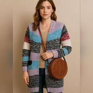 Dorothee schumacher Womens Long Sleeves Knitted Open Front Cardigan Sweater